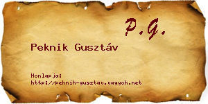 Peknik Gusztáv névjegykártya