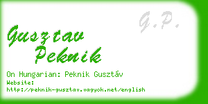 gusztav peknik business card