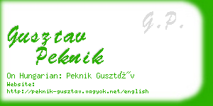 gusztav peknik business card